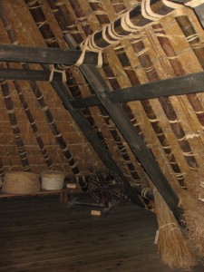 Roof detail inside with spinning wheel