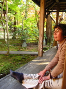 Kyoko-san in contemplation at Rengeji
